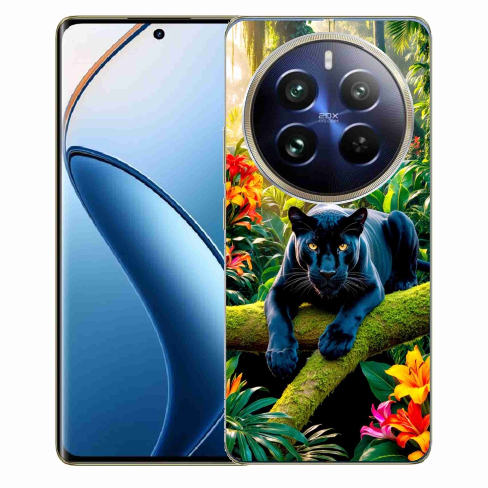 Gelový kryt mmCase na Realme 12 Pro 5G/12 Pro+ 5G - černý panter v džungli