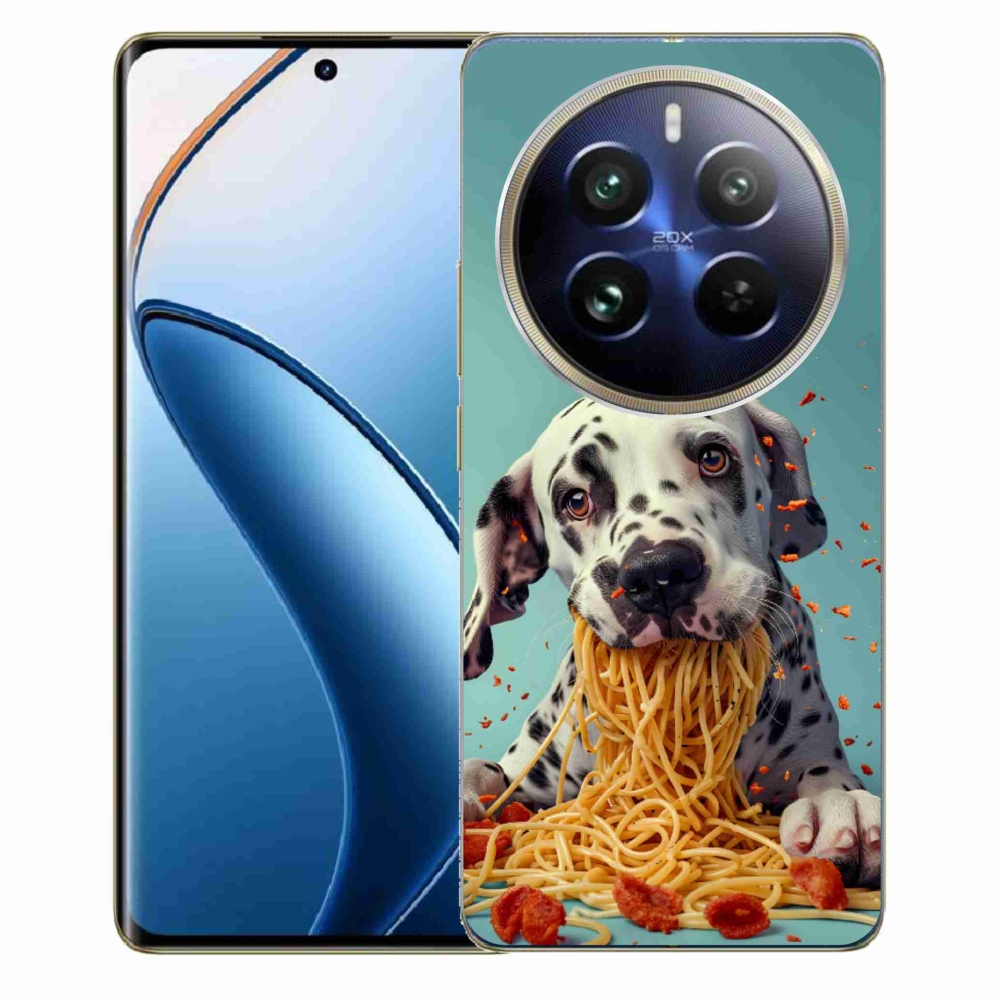 Gelový kryt mmCase na Realme 12 Pro 5G/12 Pro+ 5G - dalmatin a špagety
