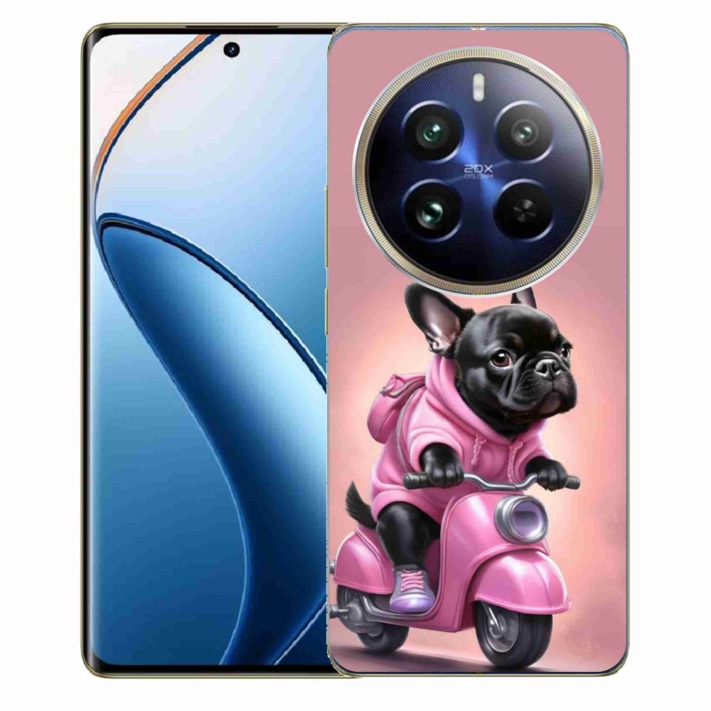 Gelový kryt mmCase na Realme 12 Pro 5G/12 Pro+ 5G - francouzský buldoček na skútru