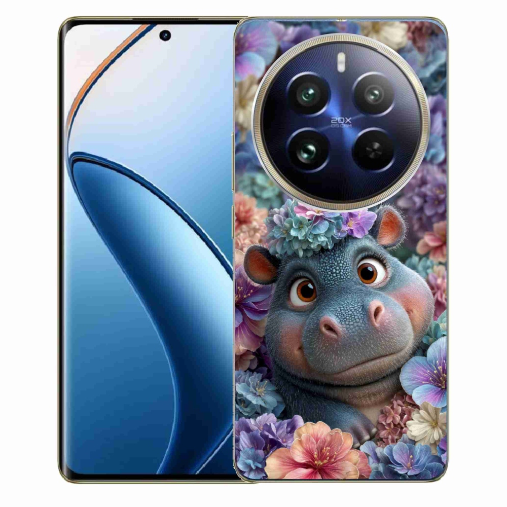 Gelový kryt mmCase na Realme 12 Pro 5G/12 Pro+ 5G - hrošík v květinách