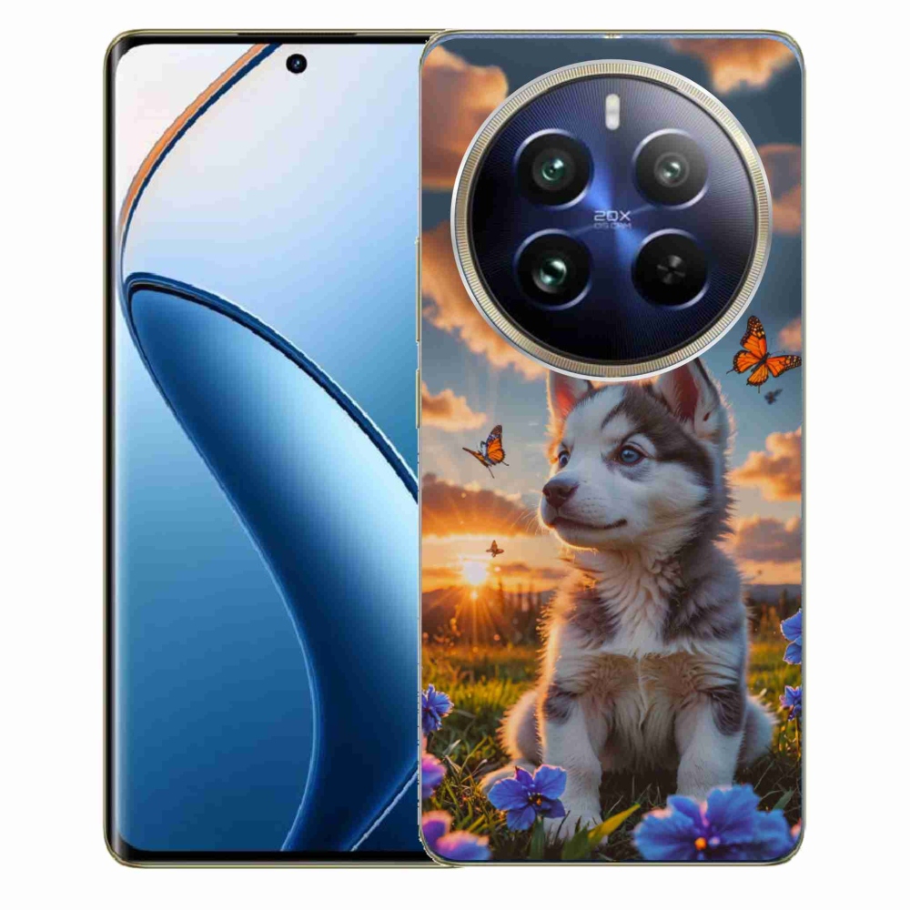Gelový kryt mmCase na Realme 12 Pro 5G/12 Pro+ 5G - husky při západu slunce