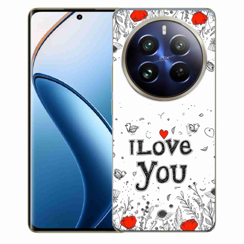 Gelový kryt mmCase na Realme 12 Pro 5G/12 Pro+ 5G - I love you bílé pozadí