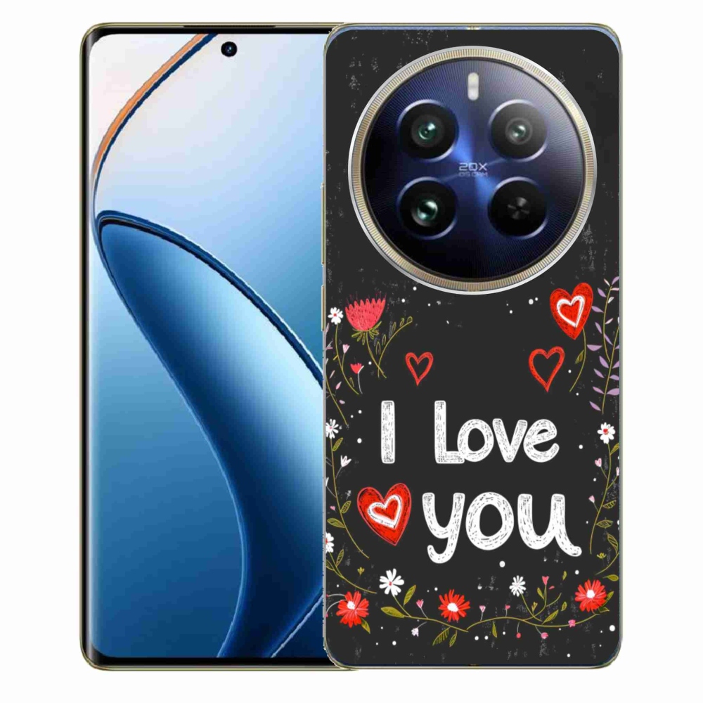 Gelový kryt mmCase na Realme 12 Pro 5G/12 Pro+ 5G - I love you černé pozadí