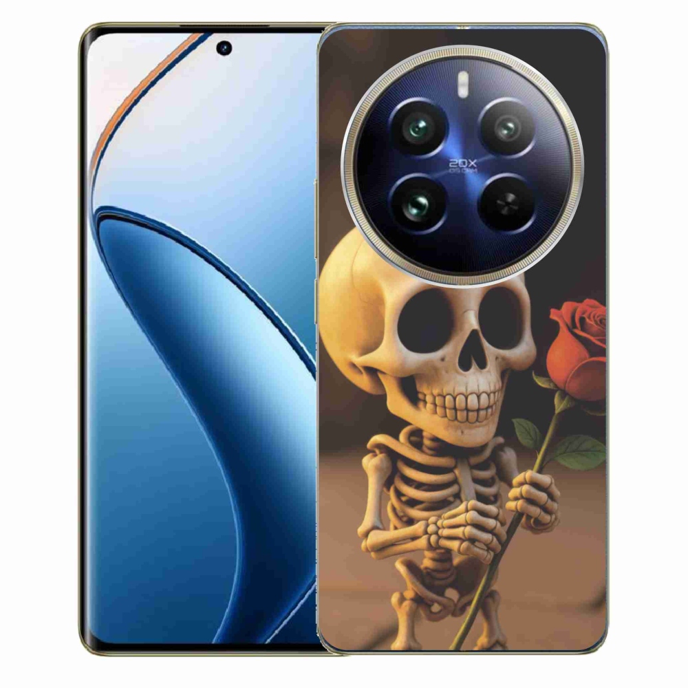 Gelový kryt mmCase na Realme 12 Pro 5G/12 Pro+ 5G - kostlivec s růží