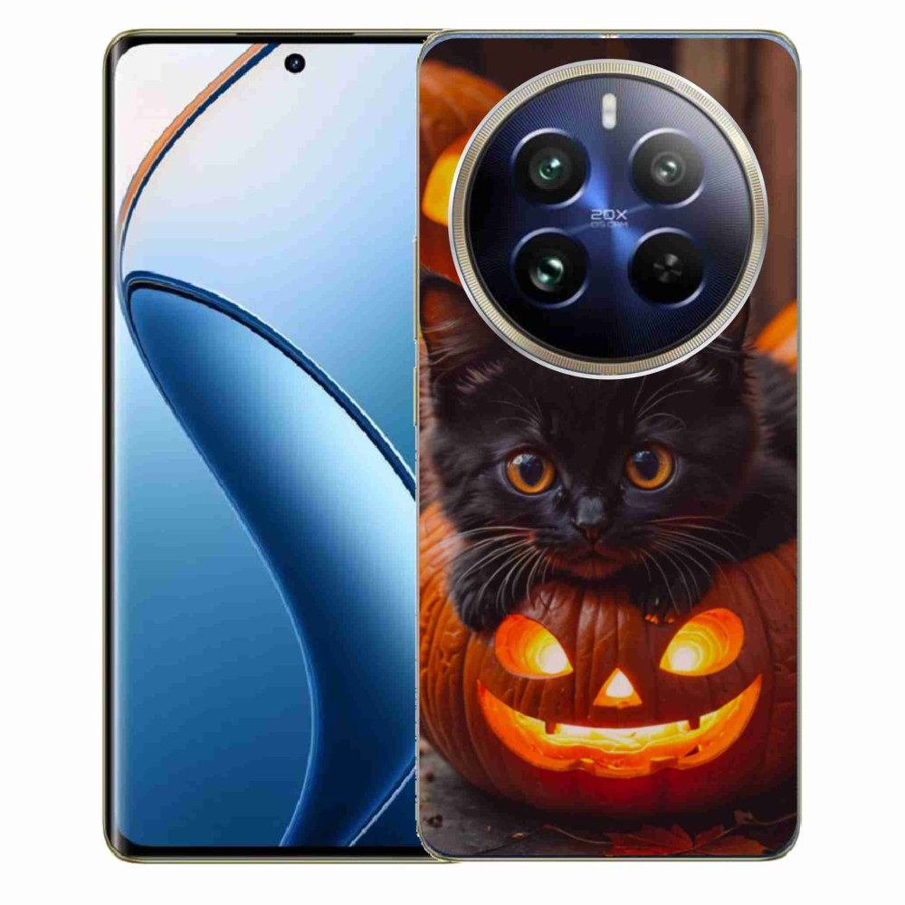 Gelový kryt mmCase na Realme 12 Pro 5G/12 Pro+ 5G - kotě a dýně