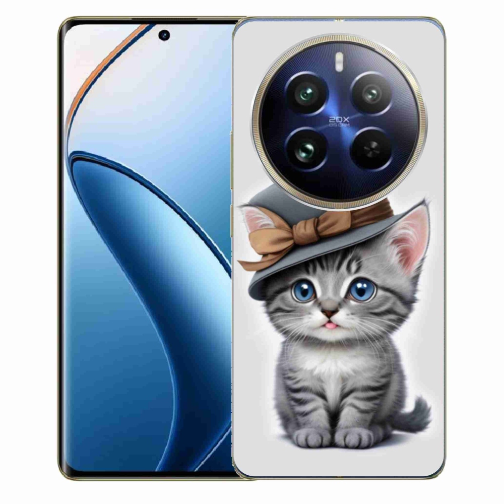 Gelový kryt mmCase na Realme 12 Pro 5G/12 Pro+ 5G - kotě s kloboukem