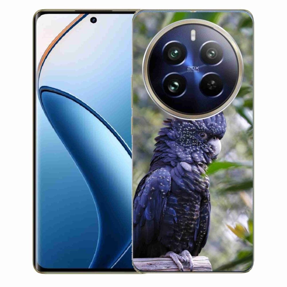 Gelový kryt mmCase na Realme 12 Pro 5G/12 Pro+ 5G - papoušek kakadu černý
