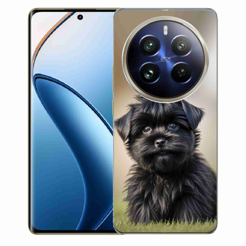 Gelový kryt mmCase na Realme 12 Pro 5G/12 Pro+ 5G - roztomilý černý pejsek