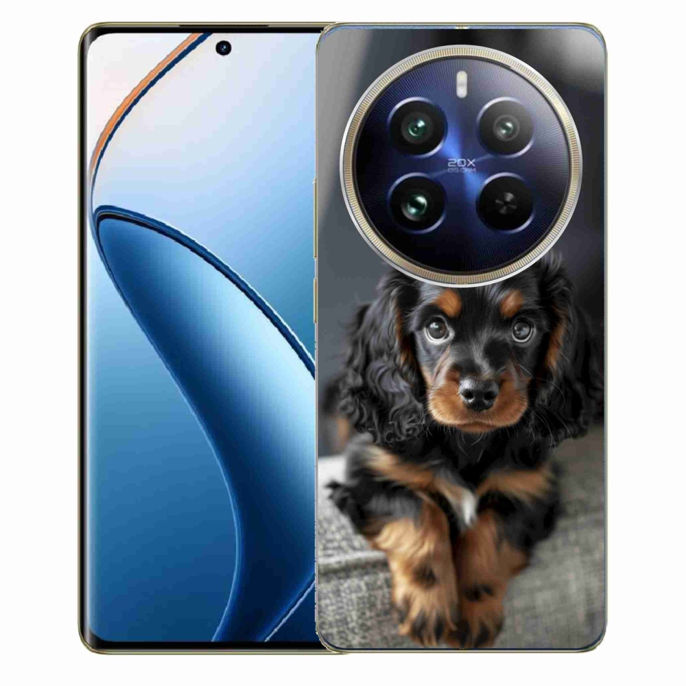 Gelový kryt mmCase na Realme 12 Pro 5G/12 Pro+ 5G - roztomilý dlouhosrstý jezevčík