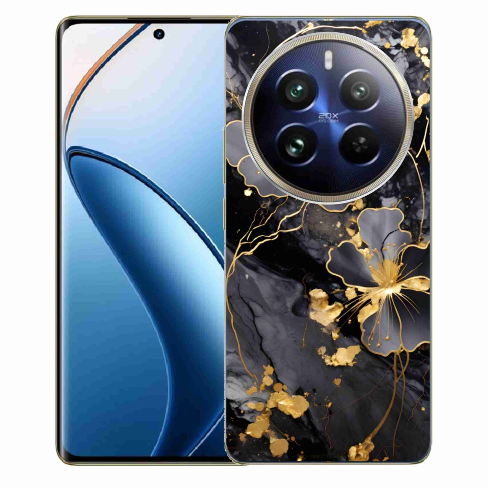 Gelový kryt mmCase na Realme 12 Pro 5G/12 Pro+ 5G - zlaté květy