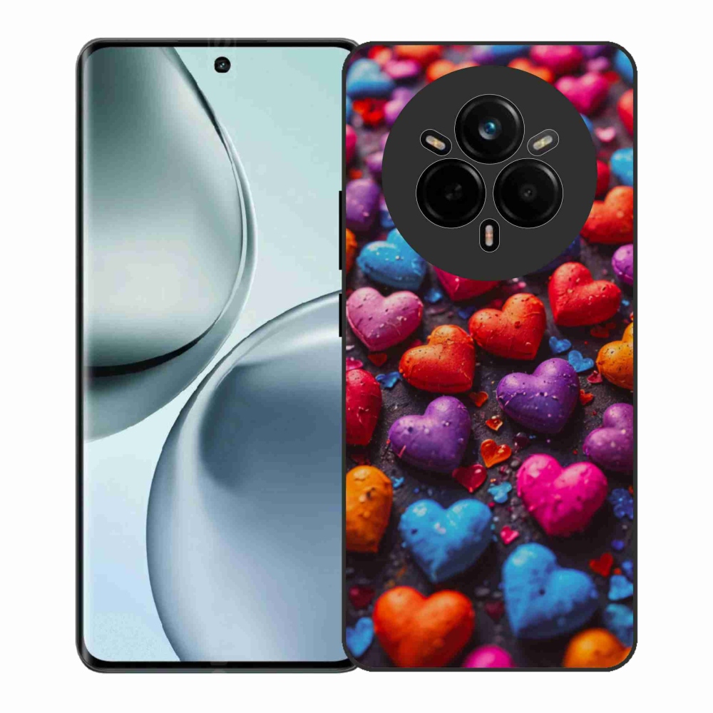 Gelový kryt mmCase na Realme 14 Pro+ 5G - barevná srdce