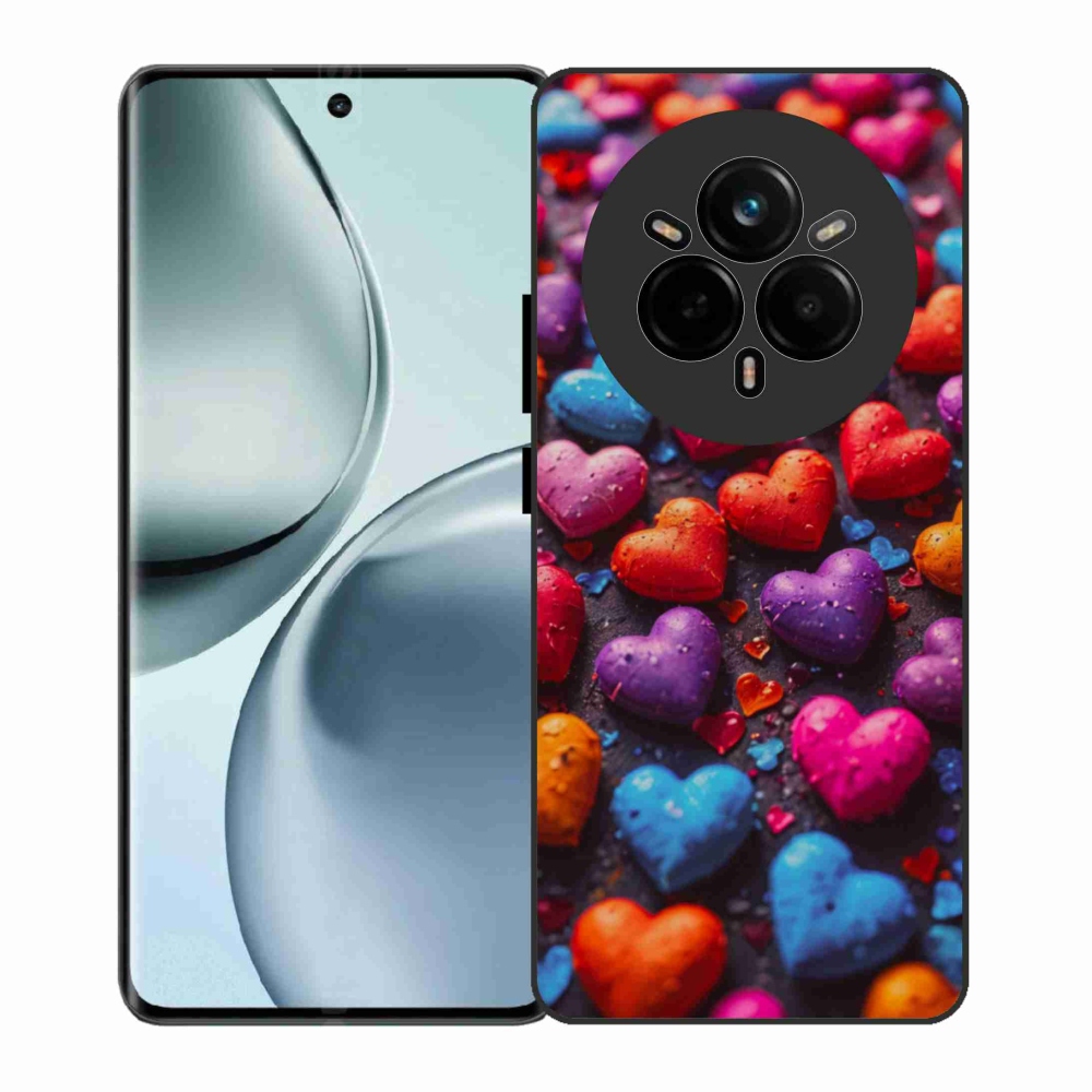 Gelový kryt mmCase na Realme 14 Pro 5G - barevná srdce