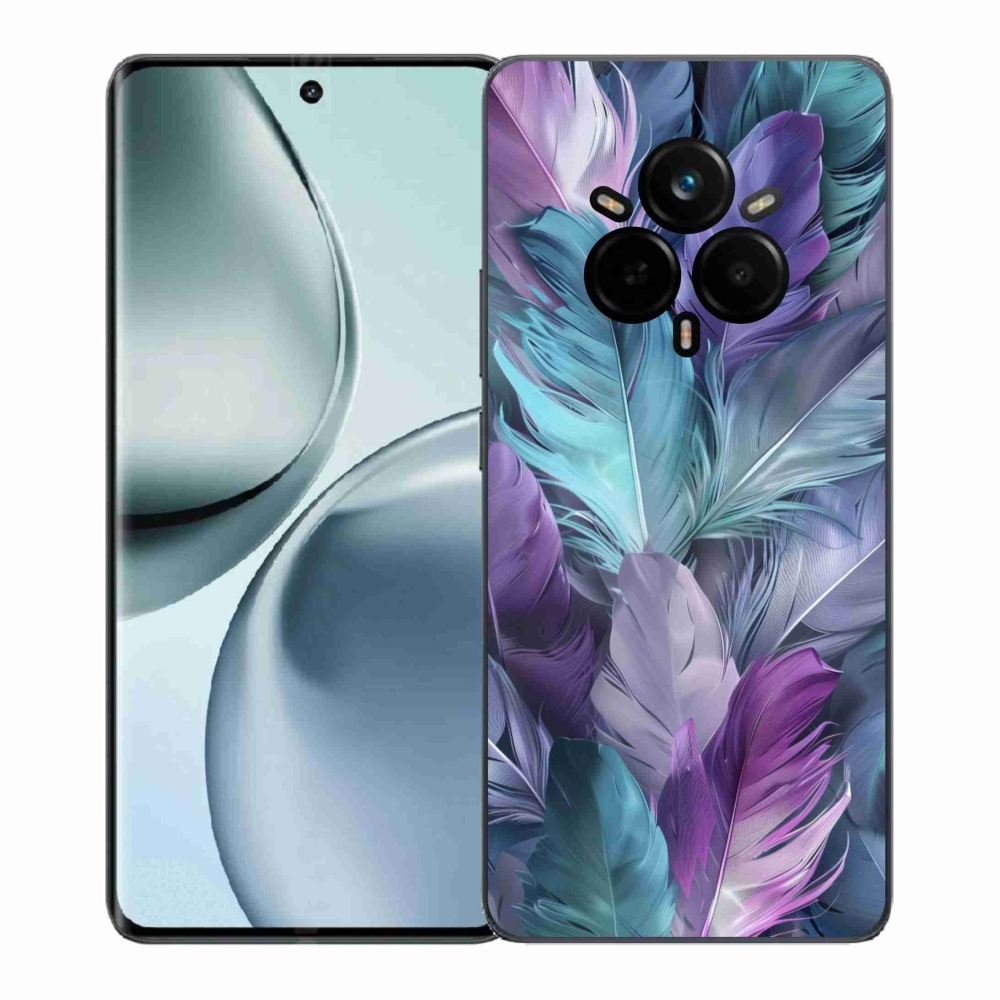 Gelový kryt mmCase na Realme 14 Pro 5G - barevné peří 2