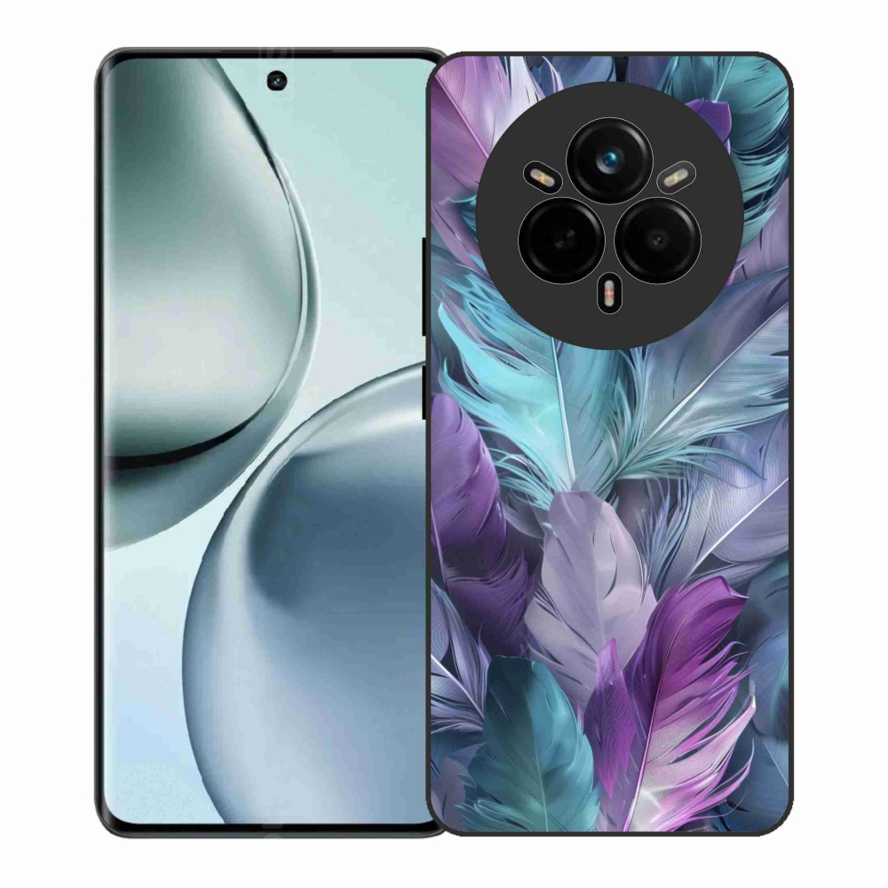 Gelový kryt mmCase na Realme 14 Pro+ 5G - barevné peří 2
