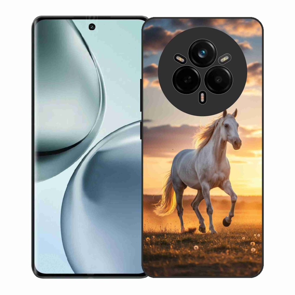 Gelový kryt mmCase na Realme 14 Pro+ 5G - běžící bílý kůň 2