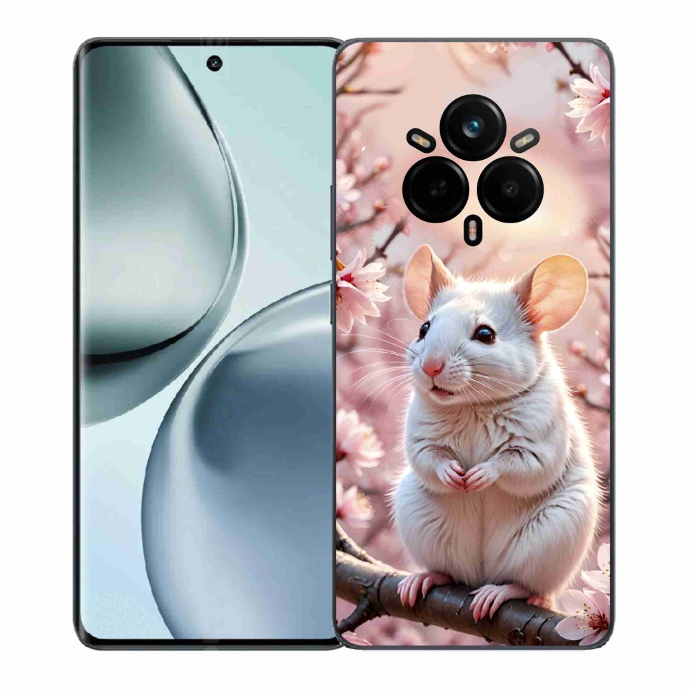 Gelový kryt mmCase na Realme 14 Pro+ 5G - bílá myš na větvi
