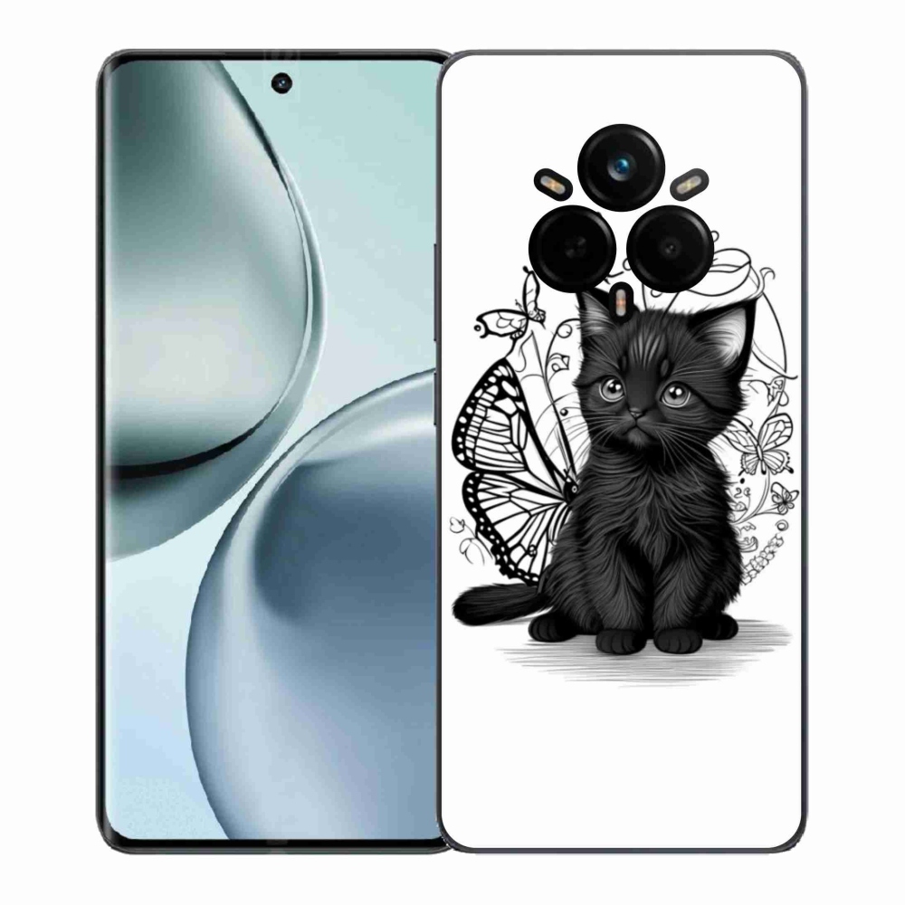 Gelový kryt mmCase na Realme 14 Pro 5G - černé kotě
