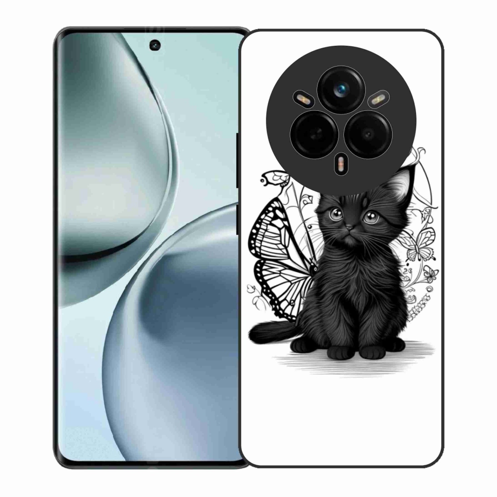 Gelový kryt mmCase na Realme 14 Pro+ 5G - černé kotě
