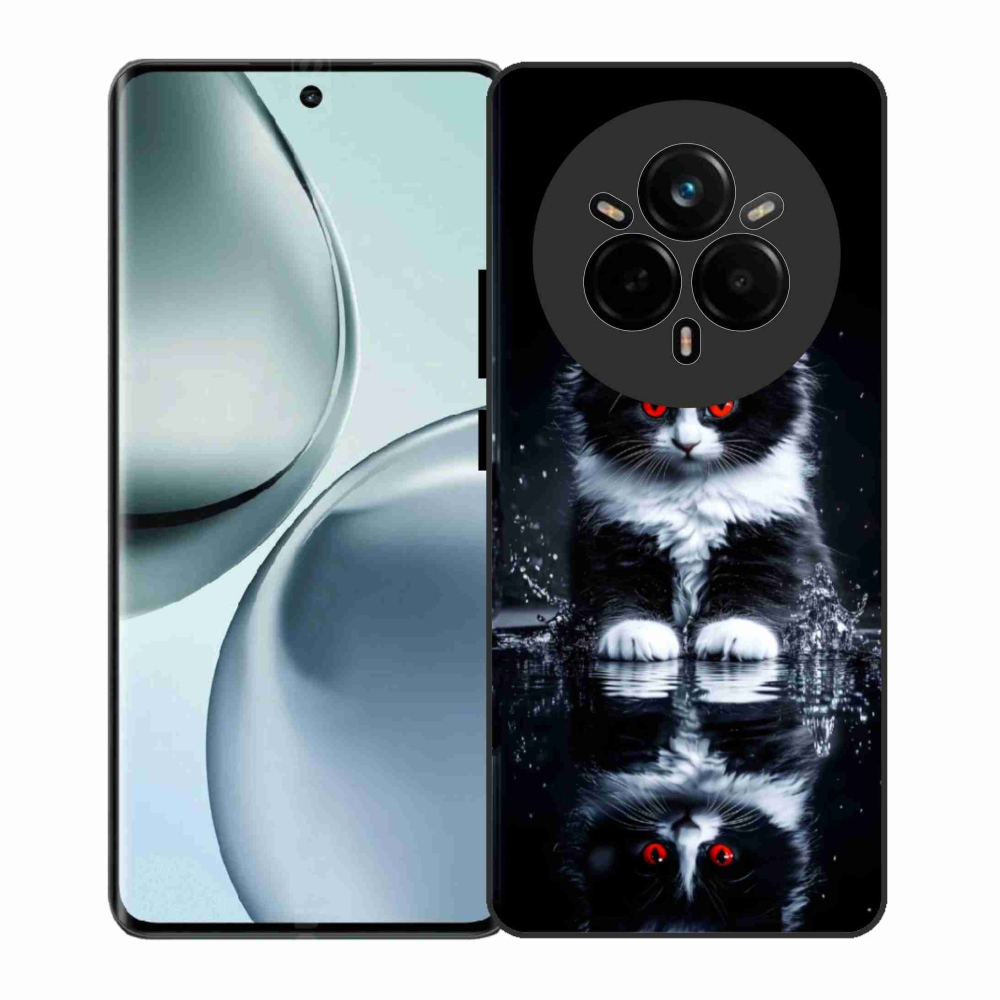 Gelový kryt mmCase na Realme 14 Pro 5G - černobílé kotě
