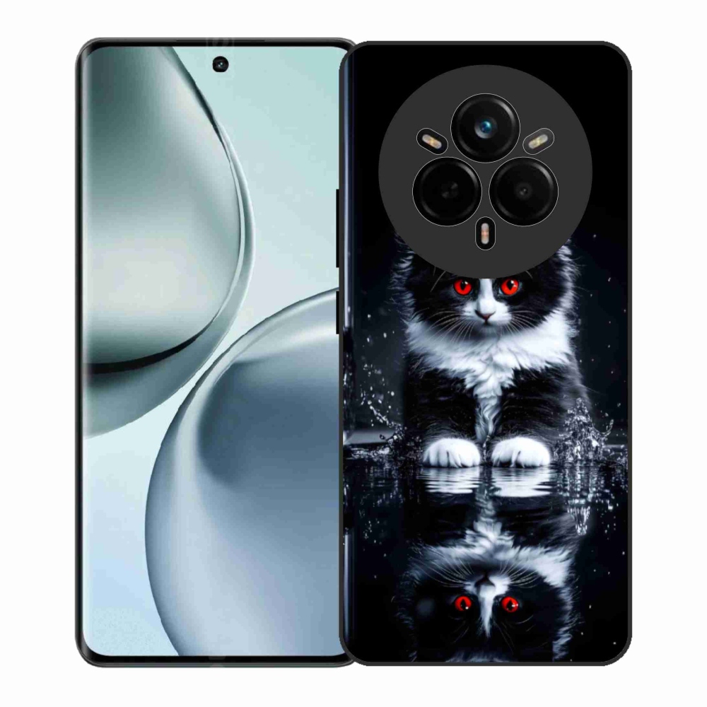 Gelový kryt mmCase na Realme 14 Pro+ 5G - černobílé kotě