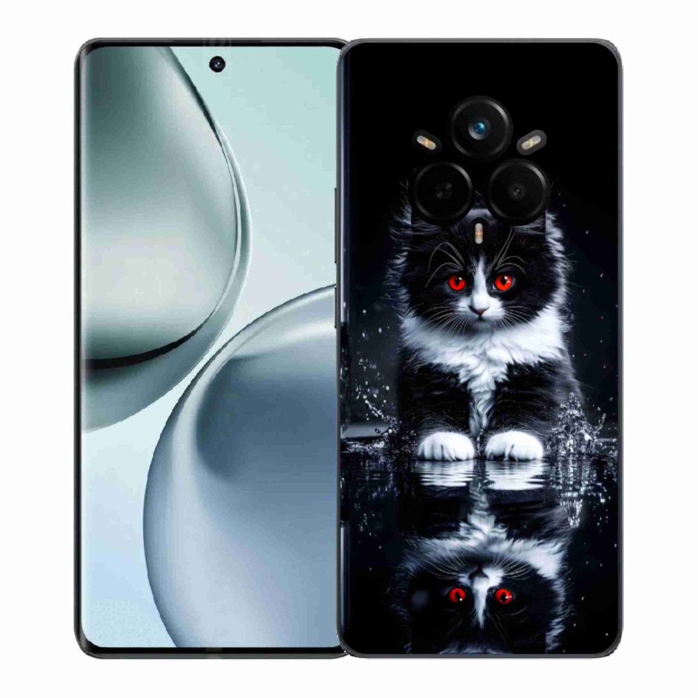 Gelový kryt mmCase na Realme 14 Pro 5G - černobílé kotě