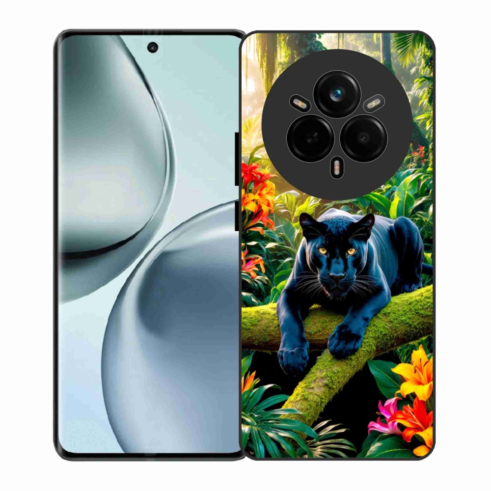 Gelový kryt mmCase na Realme 14 Pro 5G - černý panter v džungli