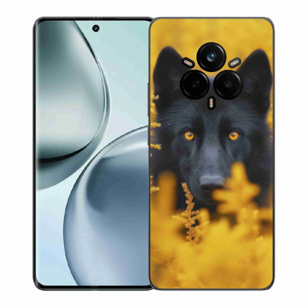 Gelový kryt mmCase na Realme 14 Pro 5G - černý vlk 2