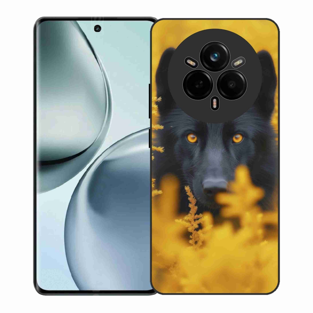 Gelový kryt mmCase na Realme 14 Pro+ 5G - černý vlk 2