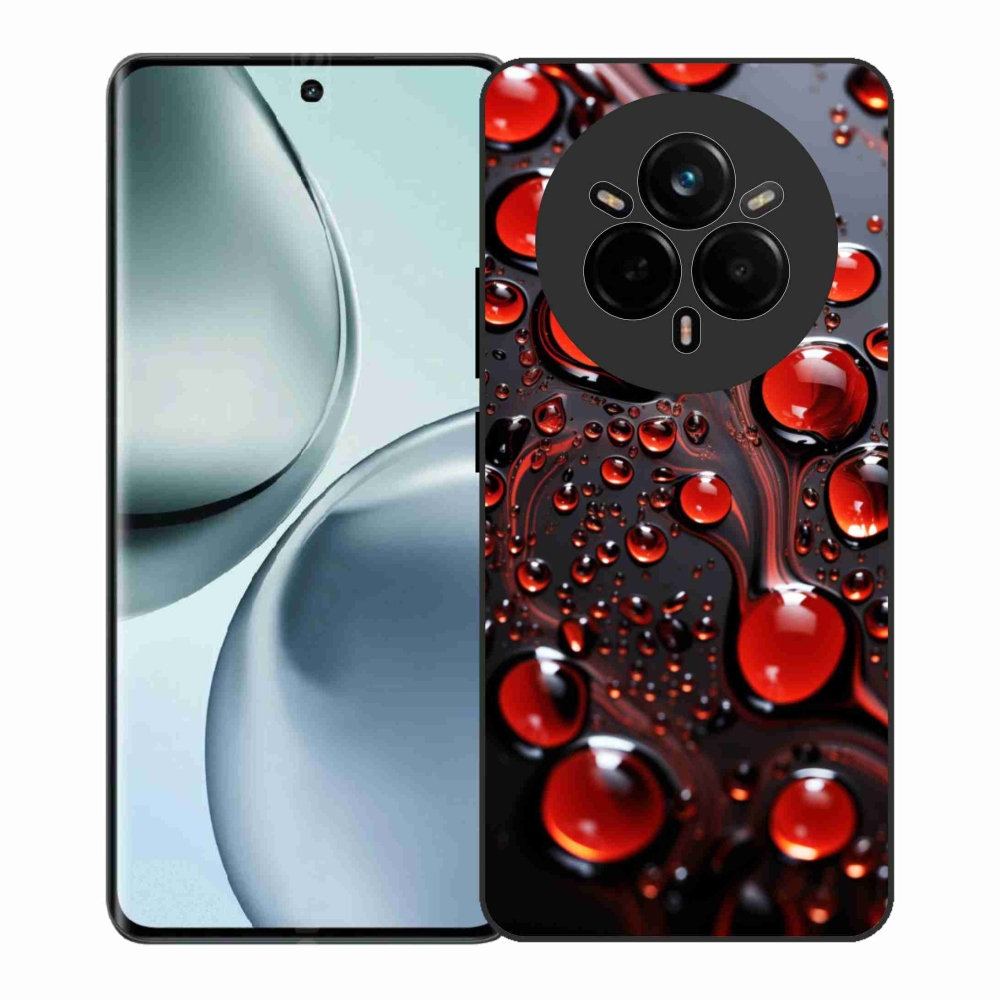 Gelový kryt mmCase na Realme 14 Pro+ 5G - červené kapky 2