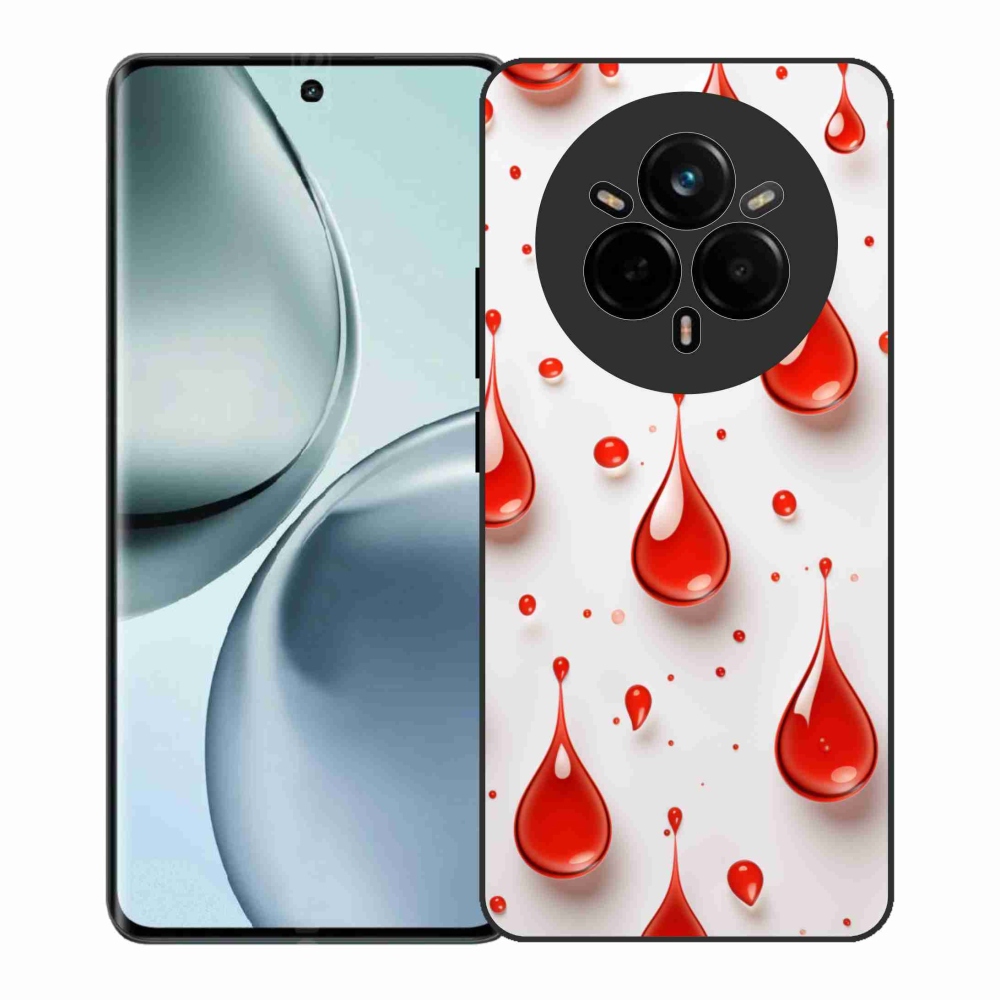 Gelový kryt mmCase na Realme 14 Pro+ 5G - červené kapky