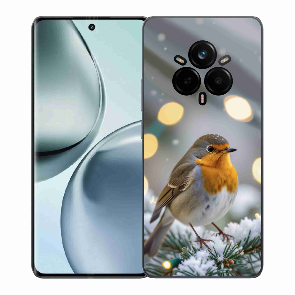 Gelový kryt mmCase na Realme 14 Pro+ 5G - červenka v zimě