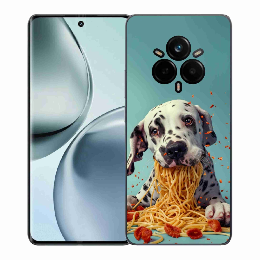 Gelový kryt mmCase na Realme 14 Pro 5G - dalmatin a špagety