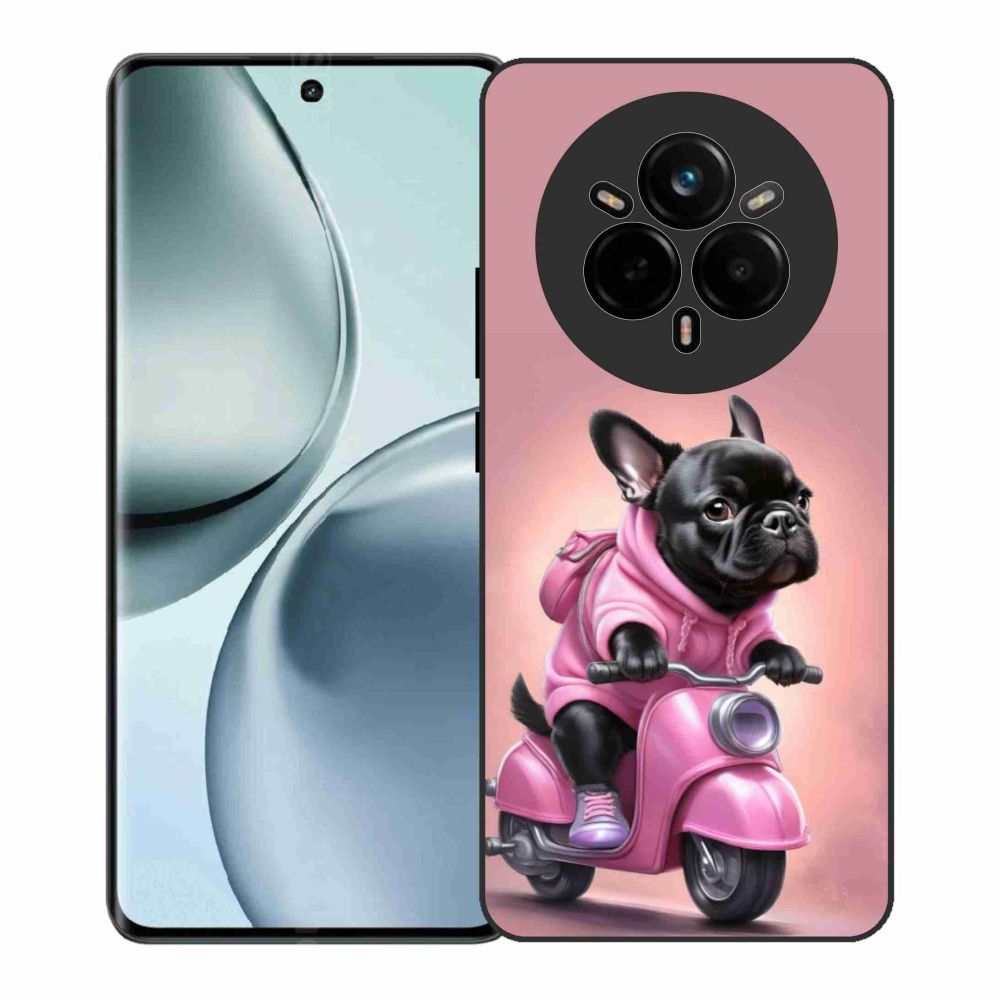 Gelový kryt mmCase na Realme 14 Pro+ 5G - francouzský buldoček na skútru