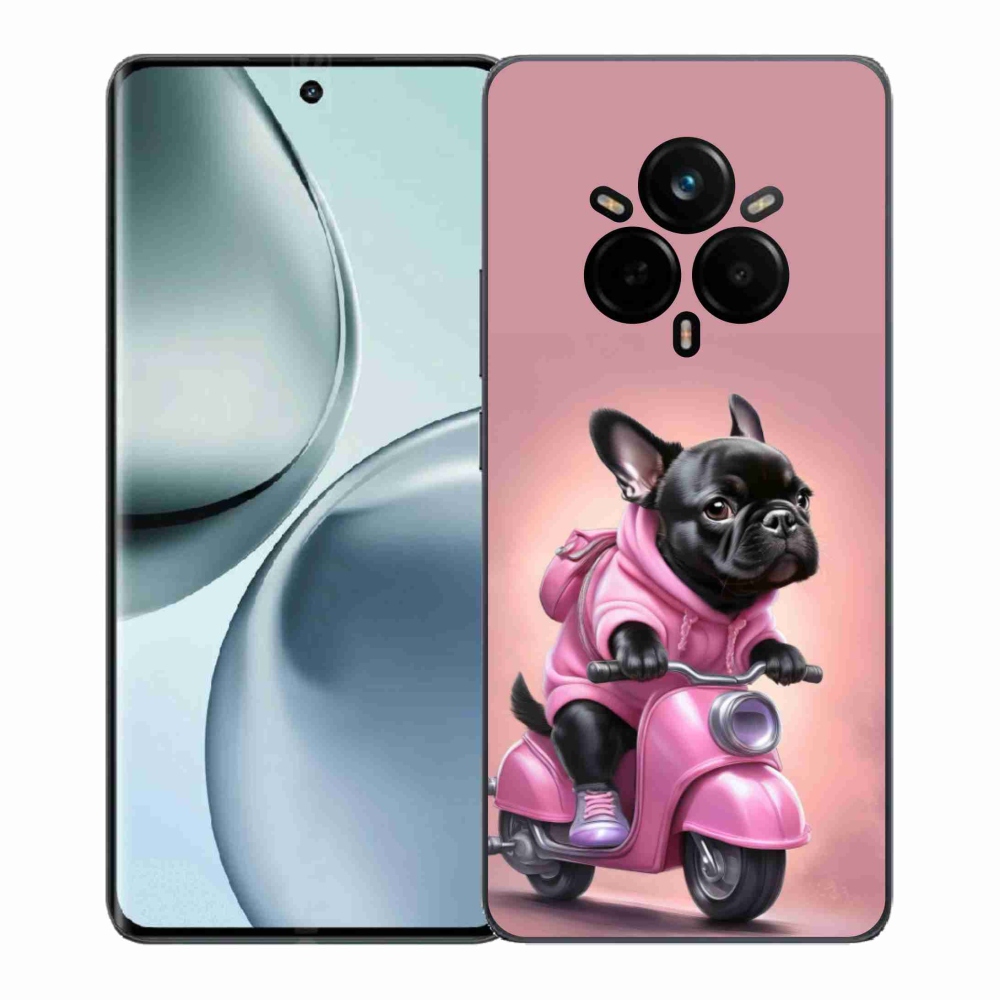 Gelový kryt mmCase na Realme 14 Pro 5G - francouzský buldoček na skútru