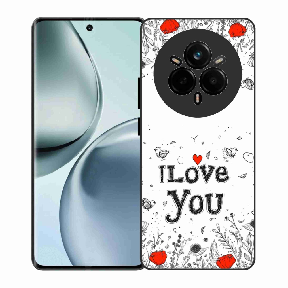 Gelový kryt mmCase na Realme 14 Pro 5G - I love you bílé pozadí