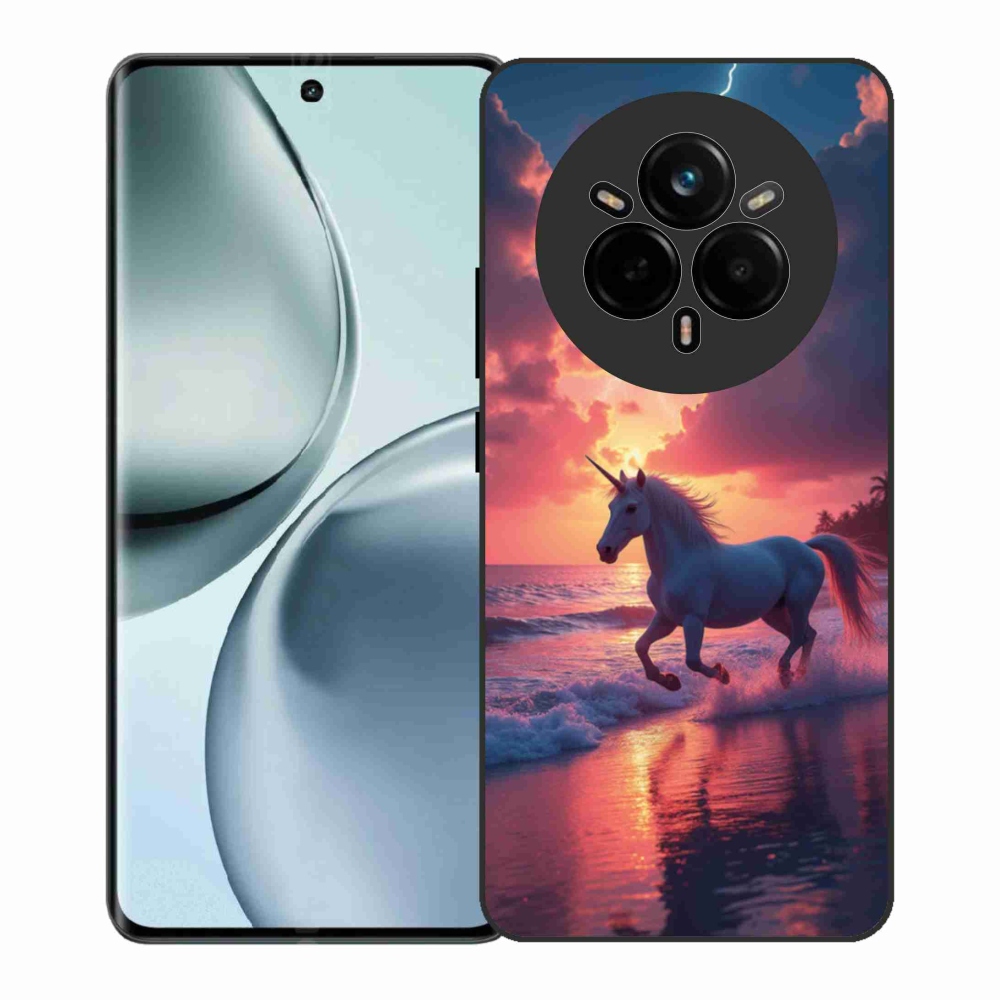 Gelový kryt mmCase na Realme 14 Pro+ 5G - jednorožec na pláži