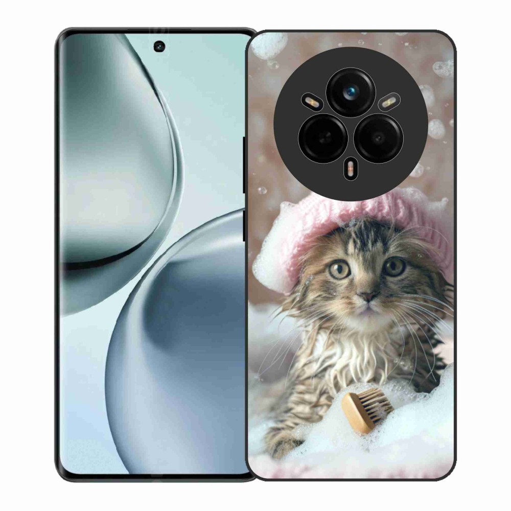 Gelový kryt mmCase na Realme 14 Pro+ 5G - kotě a koupel
