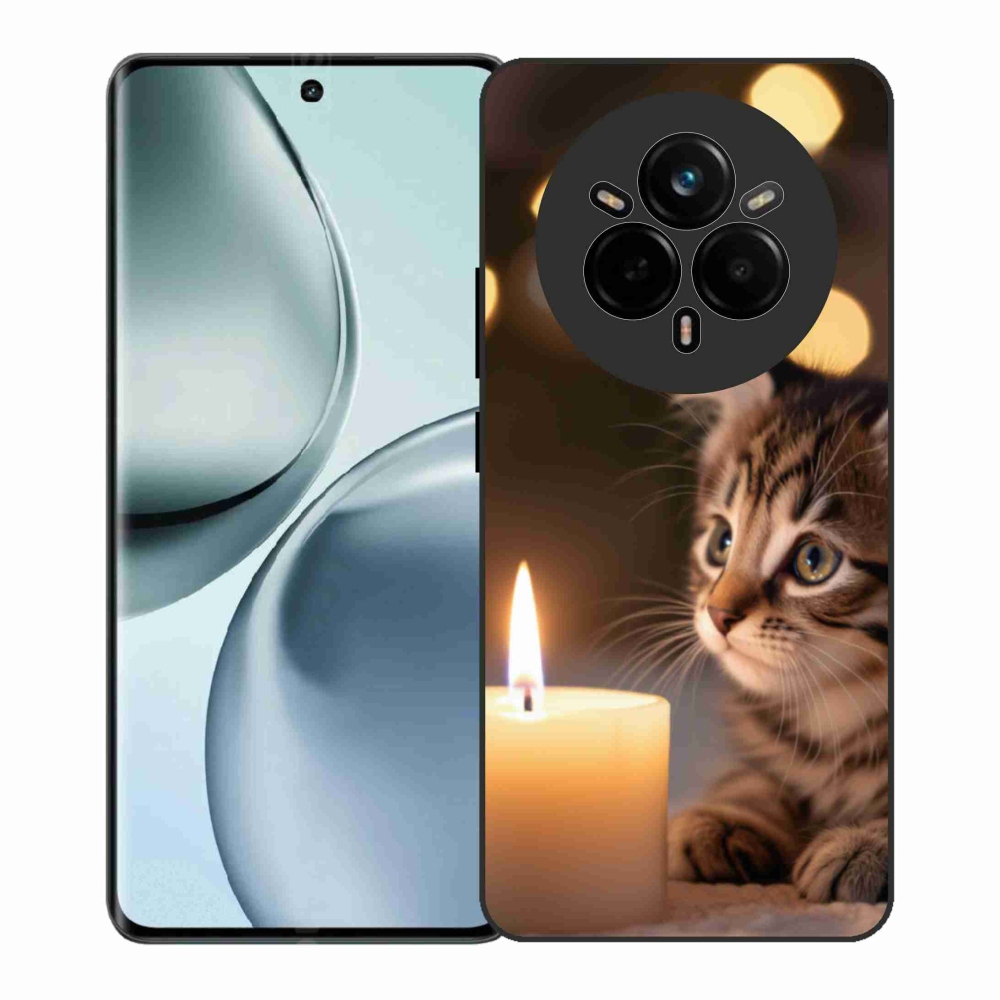 Gelový kryt mmCase na Realme 14 Pro+ 5G - kotě a svíčka