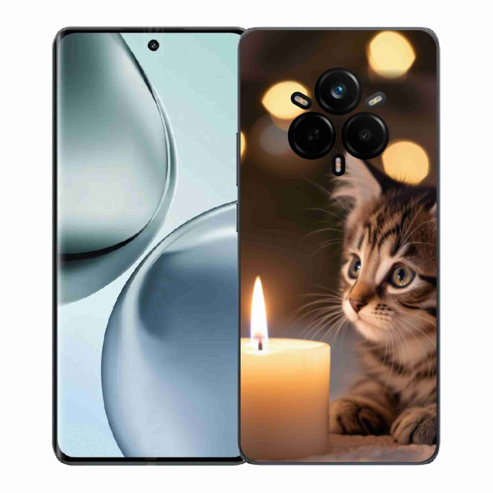 Gelový kryt mmCase na Realme 14 Pro+ 5G - kotě a svíčka
