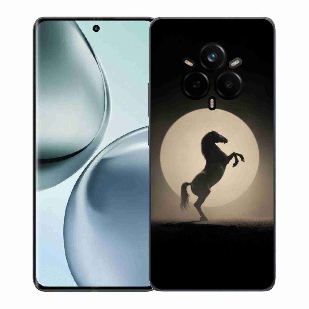 Gelový kryt mmCase na Realme 14 Pro 5G - kůň v siluetě