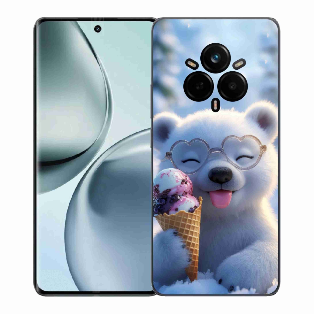 Gelový kryt mmCase na Realme 14 Pro 5G - medvídek se zmrzlinou