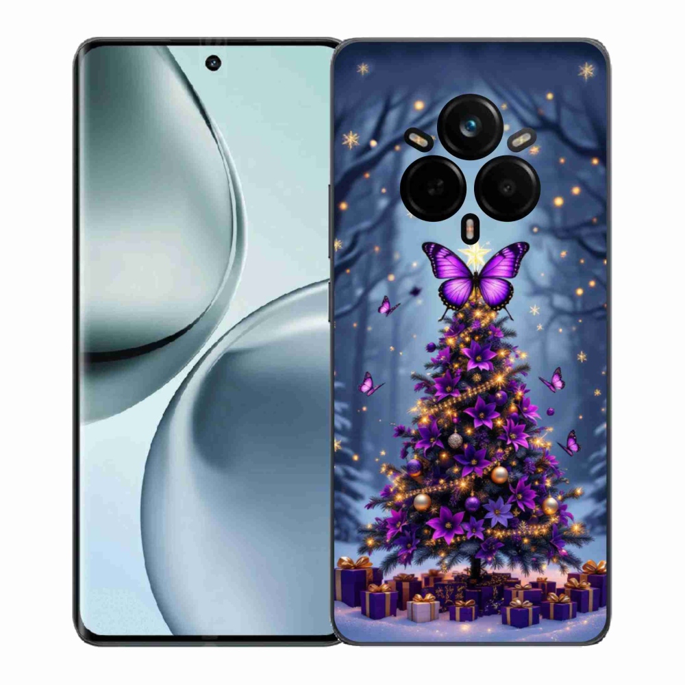 Gelový kryt mmCase na Realme 14 Pro 5G - motýlí vánoční stromek