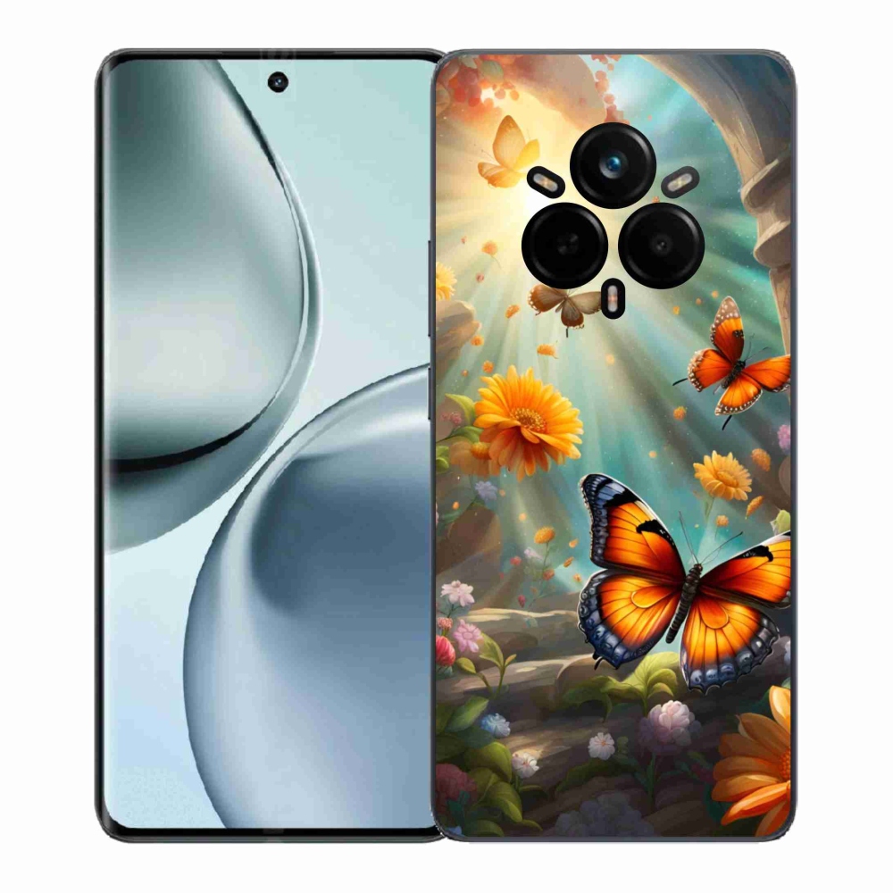 Gelový kryt mmCase na Realme 14 Pro+ 5G - motýlí zahrada 2