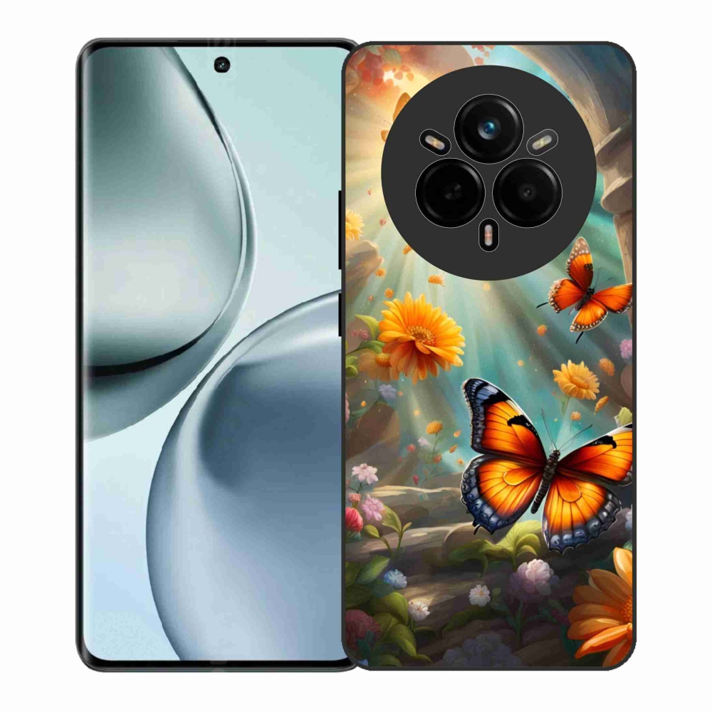 Gelový kryt mmCase na Realme 14 Pro+ 5G - motýlí zahrada 2