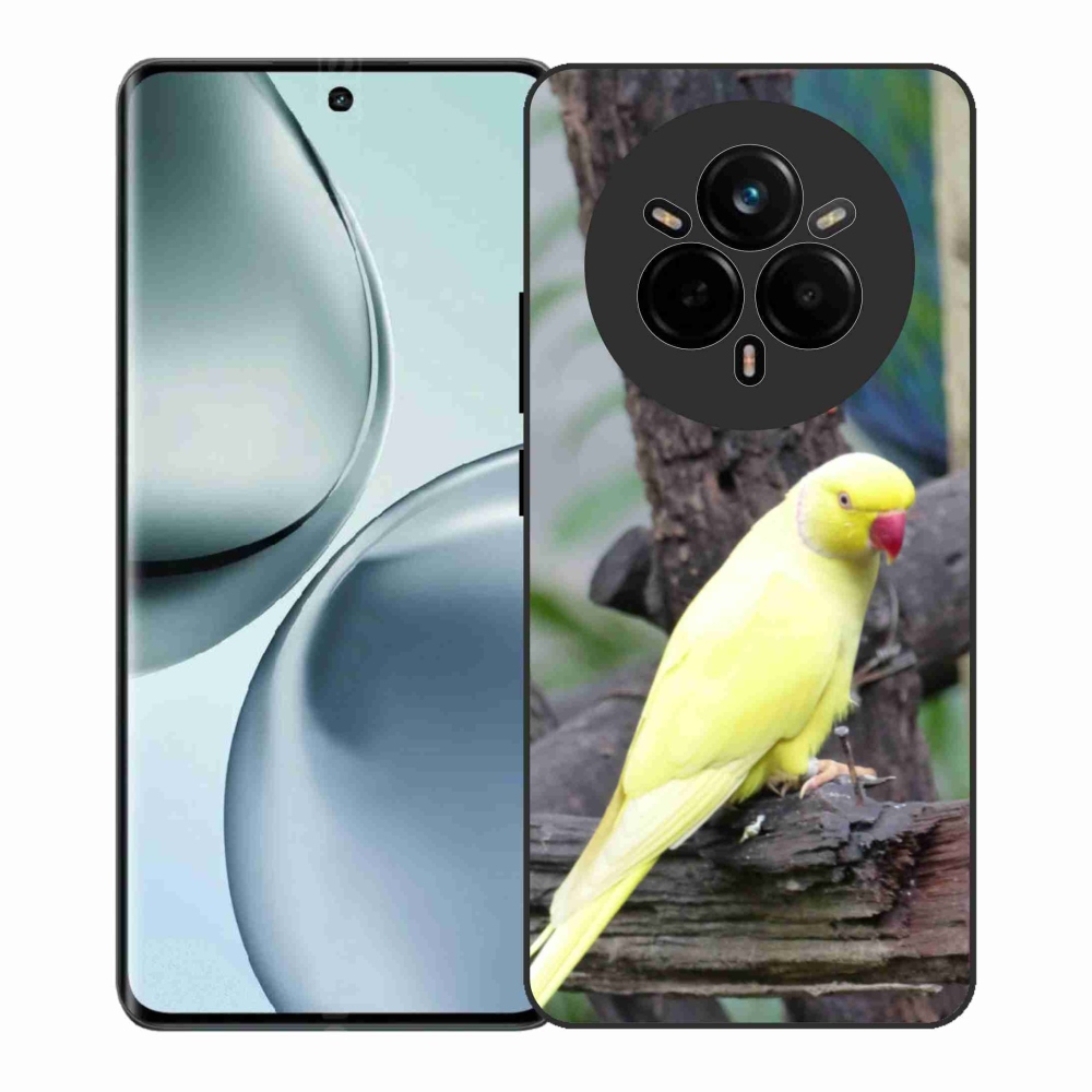 Gelový kryt mmCase na Realme 14 Pro+ 5G - papoušek alexandr žlutý