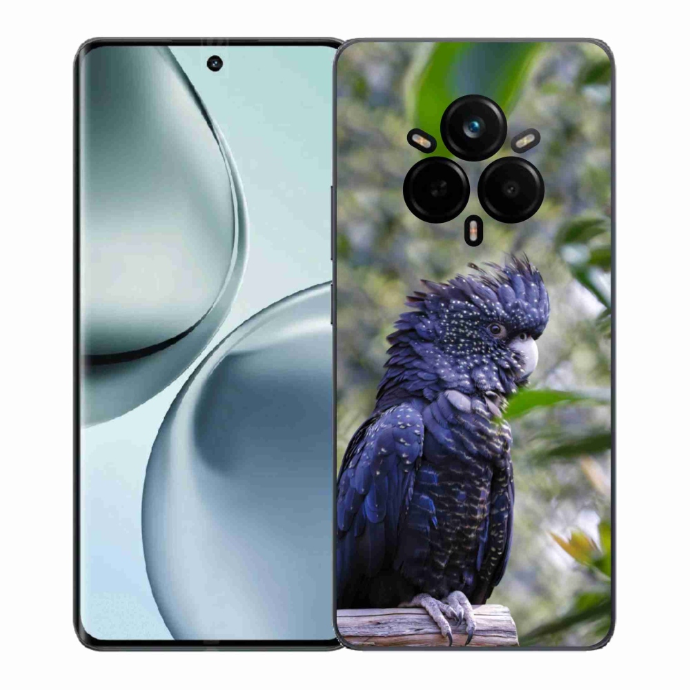 Gelový kryt mmCase na Realme 14 Pro+ 5G - papoušek kakadu černý
