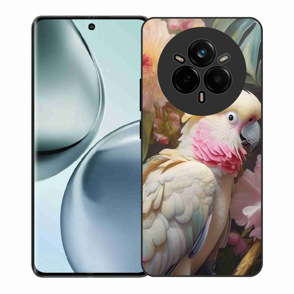 Gelový kryt mmCase na Realme 14 Pro+ 5G - papoušek kakadu růžový 2