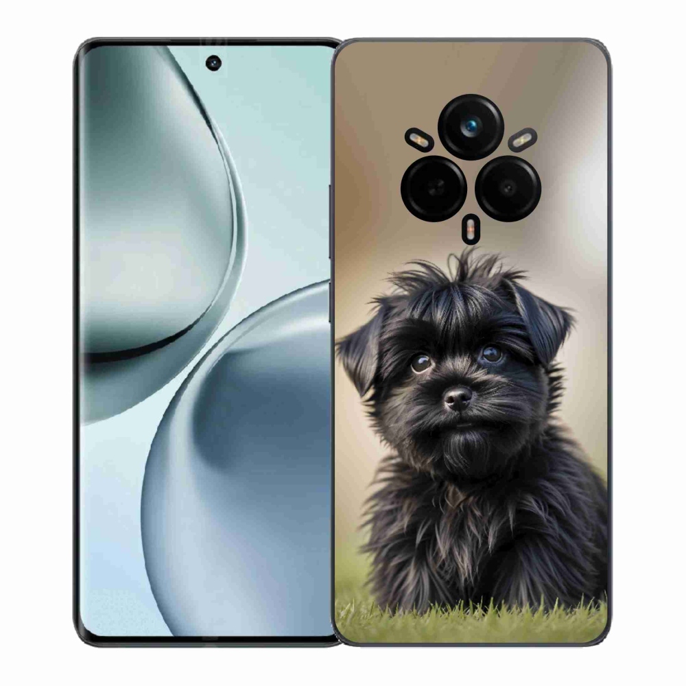 Gelový kryt mmCase na Realme 14 Pro+ 5G - roztomilý černý pejsek