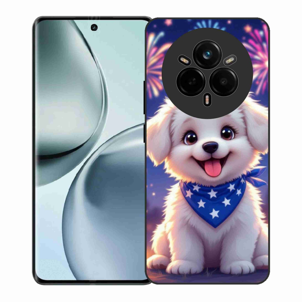 Gelový kryt mmCase na Realme 14 Pro+ 5G - slavnostní štěně