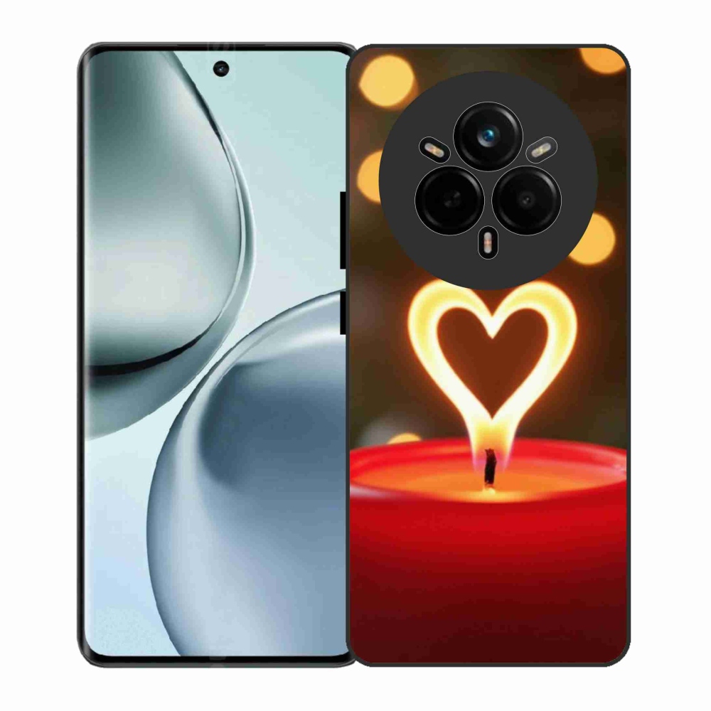 Gelový kryt mmCase na Realme 14 Pro 5G - srdce z plamene